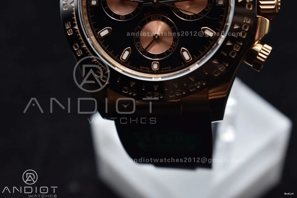 Best Daytona SH4130 116518 Oysterflex Strap RG 1:1 APSF Dial Rubber on Black Edition 0404